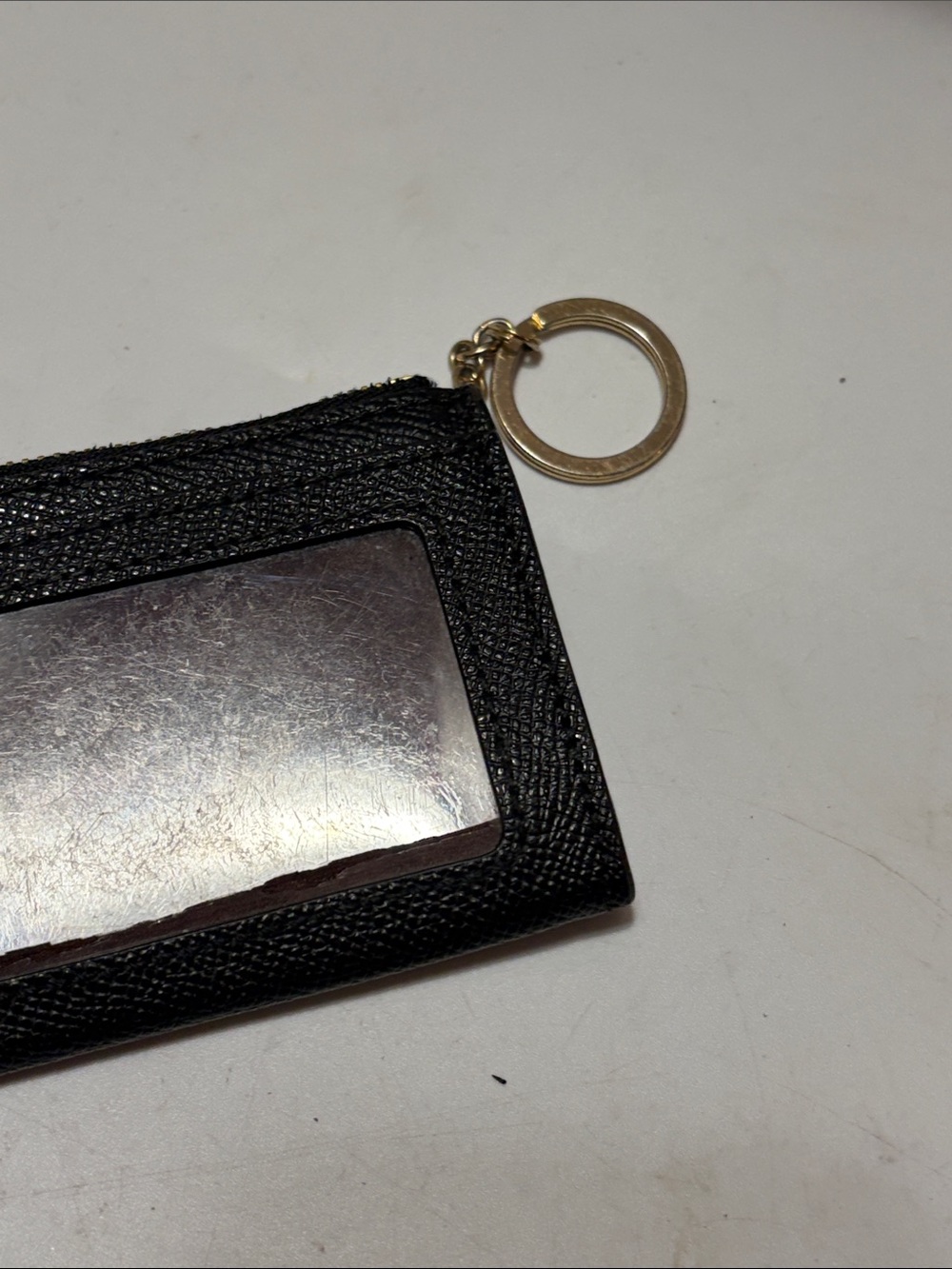 Coach Black Leather Zip Card Case with Gold Logo - Picture 3 of 5